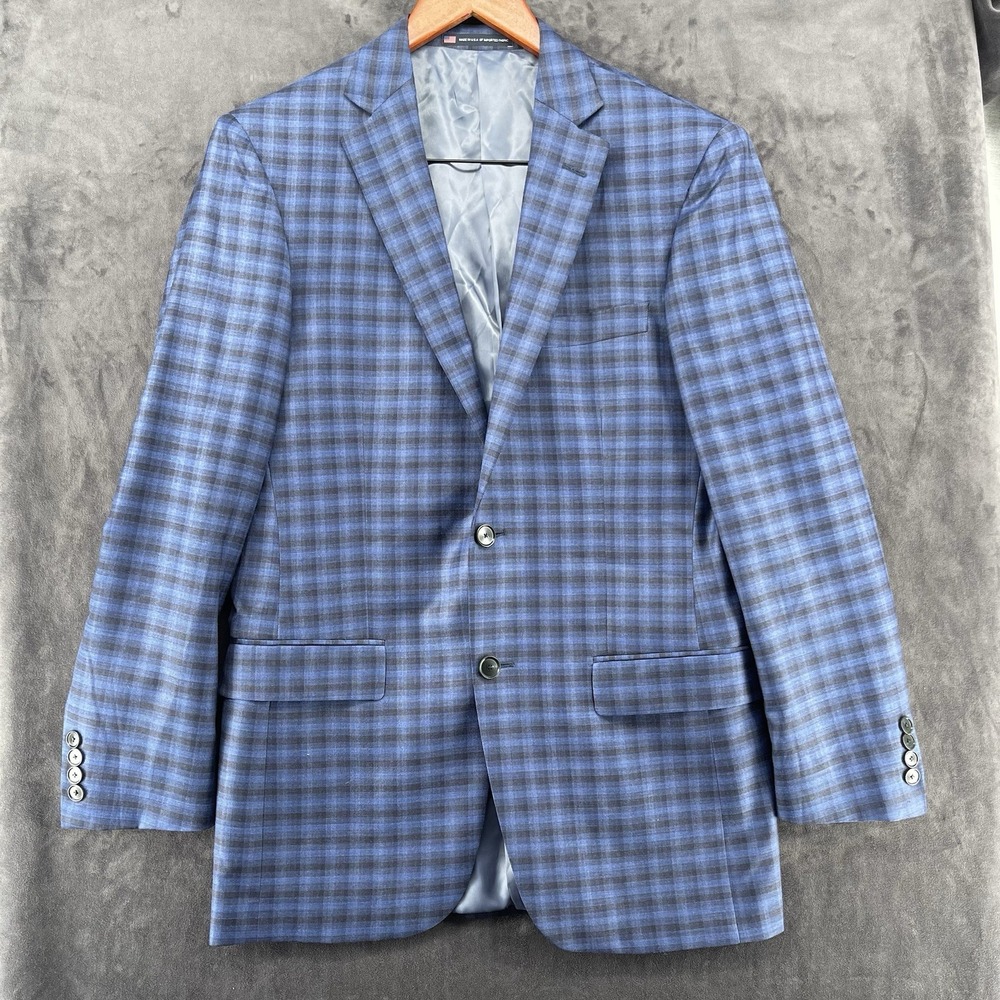 Hart Schaffner Marx Men's 38R Wool Plaid Sport Coat Made in USA REDA